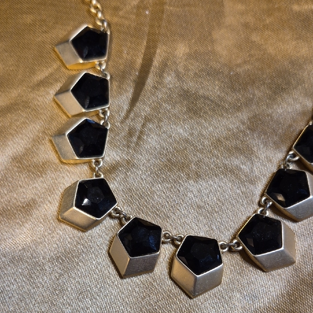 Spartina 449 Black and Gold Geometric Necklace - Picture 4 of 10